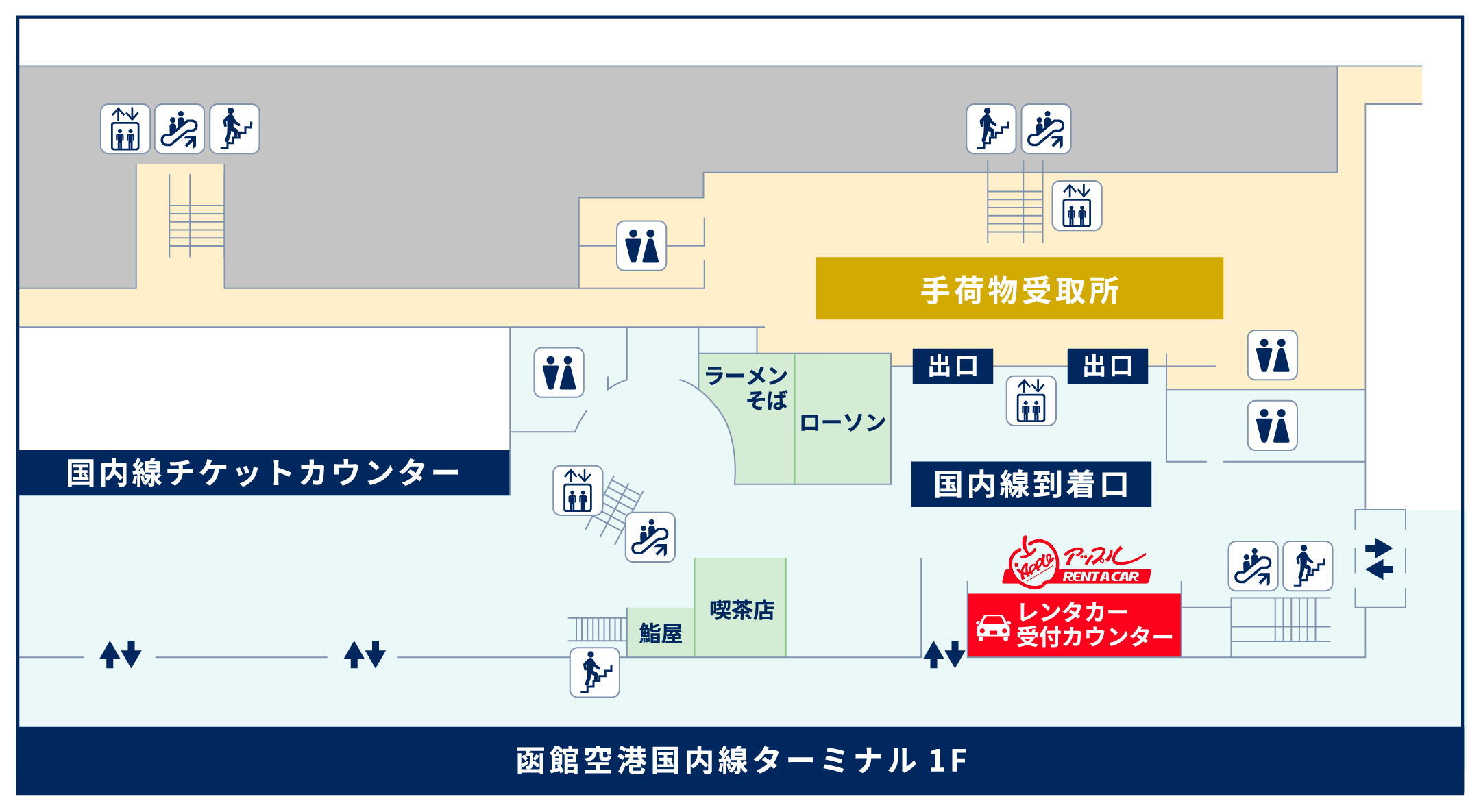 函館空港をご利用のお客様　受付カウンターのご案内